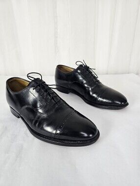 Johnston & Murphy Aristocraft Aldrich Black Leather Dress Shoes Oxfords Cap Toe